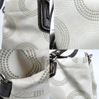 COACH コーチ オプアート 2Wayショルダーバッグ ベージュ ブラウン F20049 レディース【中古】