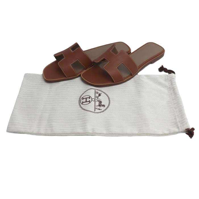 HERMES エルメス オラン サンダル ブラウン 36 レディース【中古】【美品】