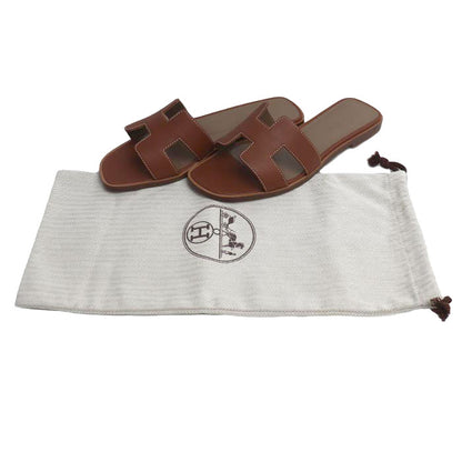 HERMES エルメス オラン サンダル ブラウン 36 レディース【中古】【美品】