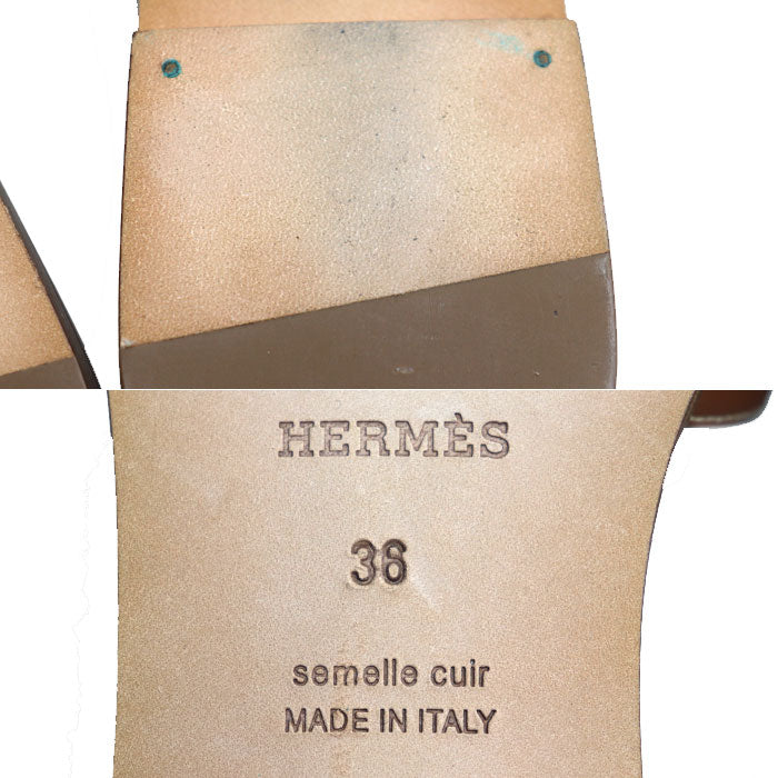 HERMES エルメス オラン サンダル ブラウン 36 レディース【中古】【美品】