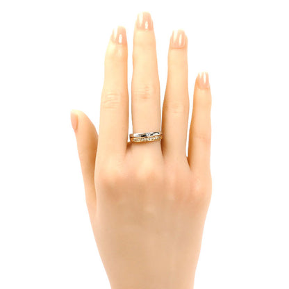 ELLE K18PG ピンクゴールド Pt900プラチナ リング・指輪 ダイヤモンド0.15ct 14号 3.8g レディース【中古】