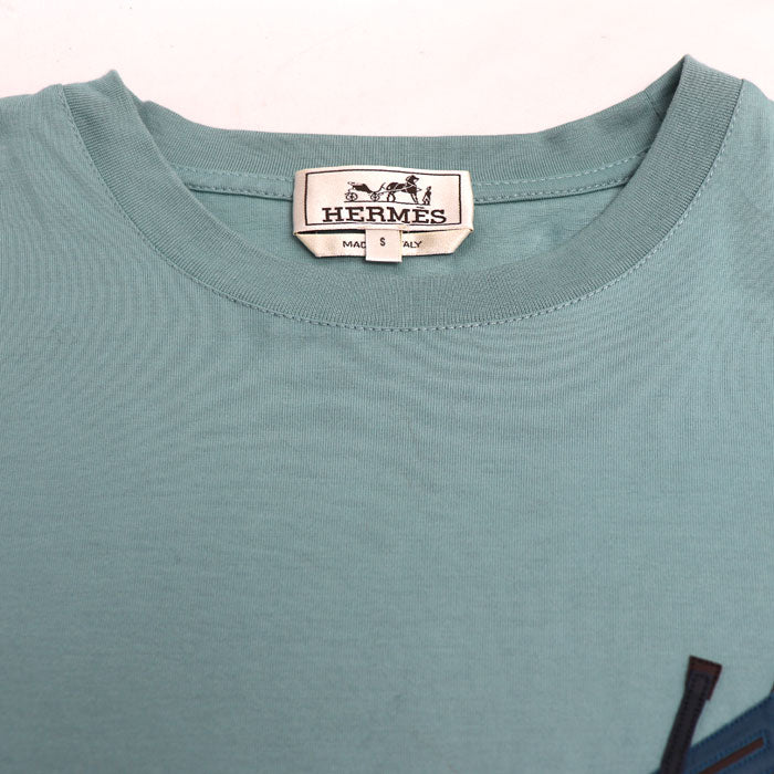 HERMES エルメス パズル エケストル クルーネック ミニレザーパッチ 半袖Ｔシャツ S ユニセックス【中古】