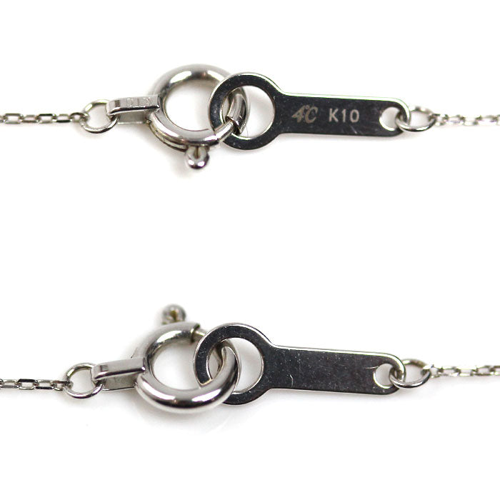 4℃ ヨンドシー K10WG ホワイトゴールド しずく ネックレス ダイヤモンド 1.0g 40cm レディース【中古】