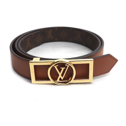 LOUIS VUITTON ルイ・ヴィトン ドーフィーヌ 25MM リバーシブル ベルト モノグラム ブラウン M0196 JJ2212 レディース 80/32【中古】【美品】