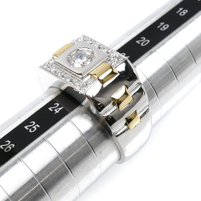 PT900/K18YG リング・指輪 ダイヤモンド0.392ct/0.15ct 22号 23.0g メンズ【中古】【美品】