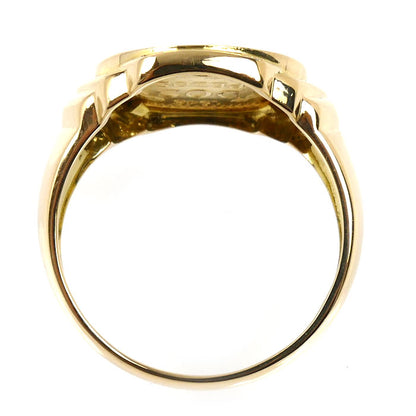 K21.6YG/K18YG メキシコ金貨 2ペソ リング・指輪 ダイヤモンド 16.5号 6.9g ユニセックス【中古】