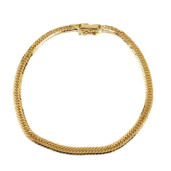 K18YG イエローゴールド ブレスレット 喜平8面トリプルカット 5.2g 18cm ユニセックス【中古】