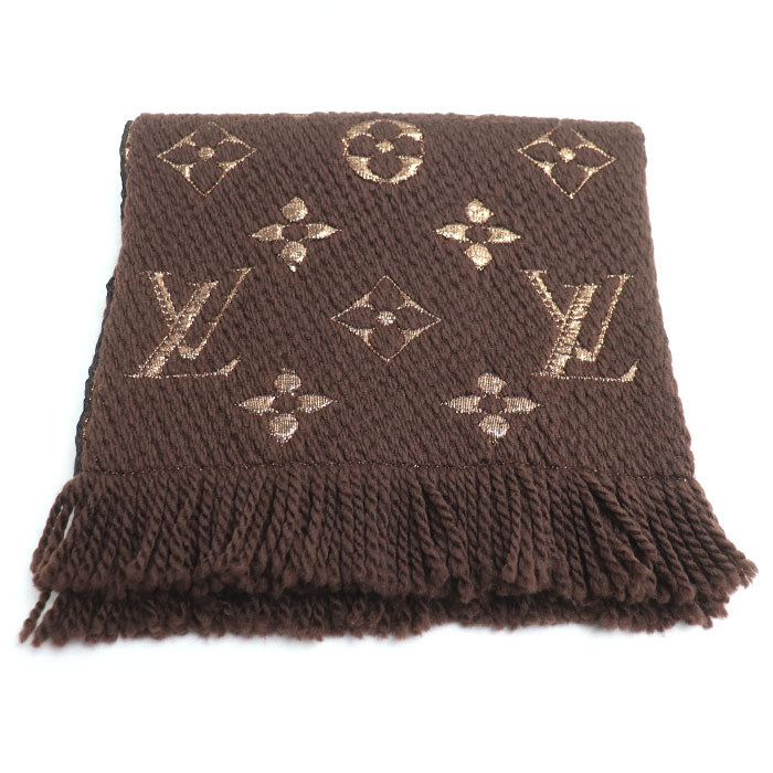 LOUIS VUITTON ルイ・ヴィトン エシャルプ ロゴマニア シャイン マフラー ブラウン M71383 IS1129 ユニセックス【中古】