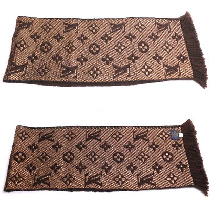 LOUIS VUITTON ルイ・ヴィトン エシャルプ ロゴマニア シャイン マフラー ブラウン M71383 IS1129 ユニセックス【中古】