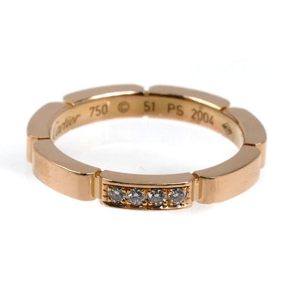 CARTIER カルティエ K18PG ピンクゴールド マイヨン パンテール 4PD リング・指輪 B4080551 ダイヤモンド 11号 51 3.9g レディース【中古】