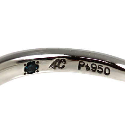 4℃ ヨンドシー Pt950プラチナ リング・指輪 ダイヤモンド 9号 3.3g レディース【中古】【美品】