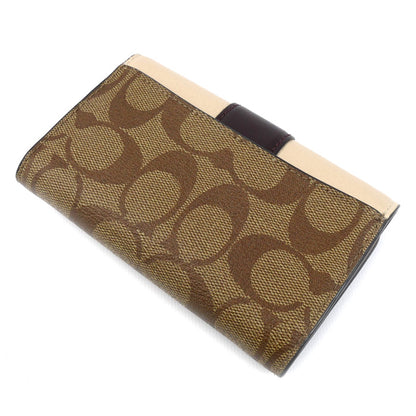 COACH コーチ ミディアム グレース ウォレット 三つ折り財布 ベージュ CC060 レディース【中古】