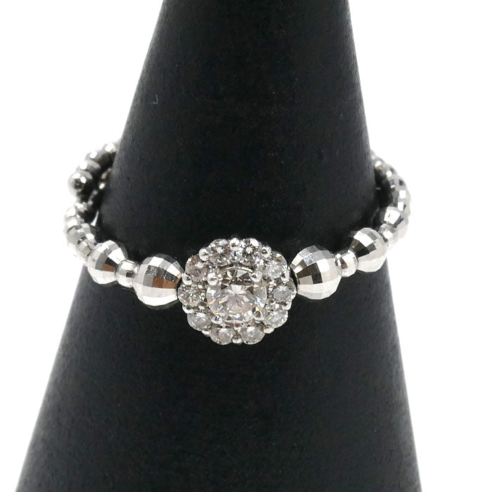 PT950/850 リング・指輪 ダイヤモンド0.20ct 8号 1.0g ワイヤーフリー レディース【中古】【美品】