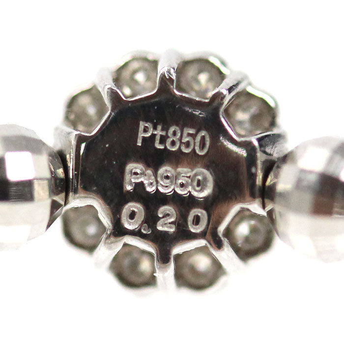 PT950/850 リング・指輪 ダイヤモンド0.20ct 8号 1.0g ワイヤーフリー レディース【中古】【美品】