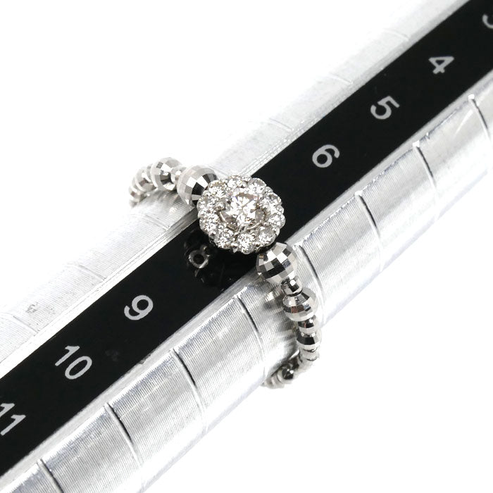 PT950/850 リング・指輪 ダイヤモンド0.20ct 8号 1.0g ワイヤーフリー レディース【中古】【美品】