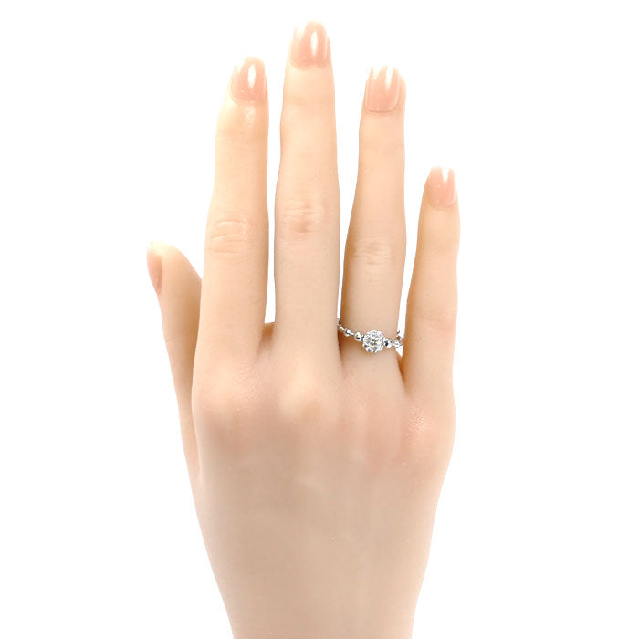 PT950/850 リング・指輪 ダイヤモンド0.20ct 8号 1.0g ワイヤーフリー レディース【中古】【美品】