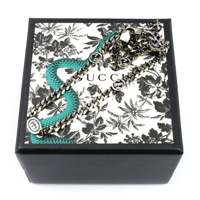 GUCCI グッチ シルバー925 インターロッキングG スリム ネックレス 678661 J8410 19.5g 49cm ユニセックス【中古】