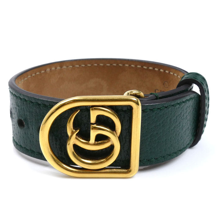 GUCCI グッチ GP レザー ダブルG レザー ブレスレット S バックル レディース【中古】