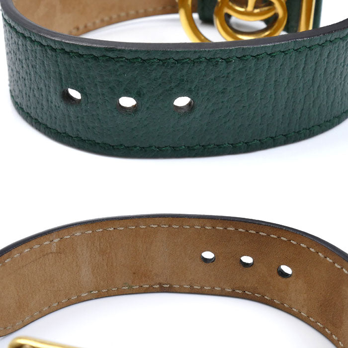 GUCCI グッチ GP レザー ダブルG レザー ブレスレット S バックル レディース【中古】