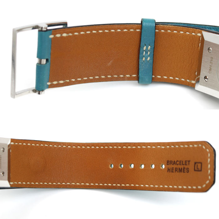 HERMES エルメス シェルシュ ミディ ブルージーン 腕時計 電池式 ブルージーン CM1.210 レディース ⬜︎L【中古】