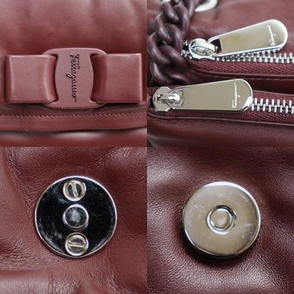 Salvatore Ferragamo サルヴァトーレフェラガモ ヴァラリボン ショルダーバッグ ボルドー GG 211287 レディース【中古】