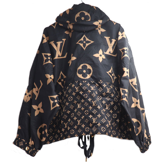 LOUIS VUITTON ルイ・ヴィトン ミックス モノグラム フーテッド ジャケット ナイロンジャケット ブラック RW212W FM7 FLOW23 36 レディース【中古】
