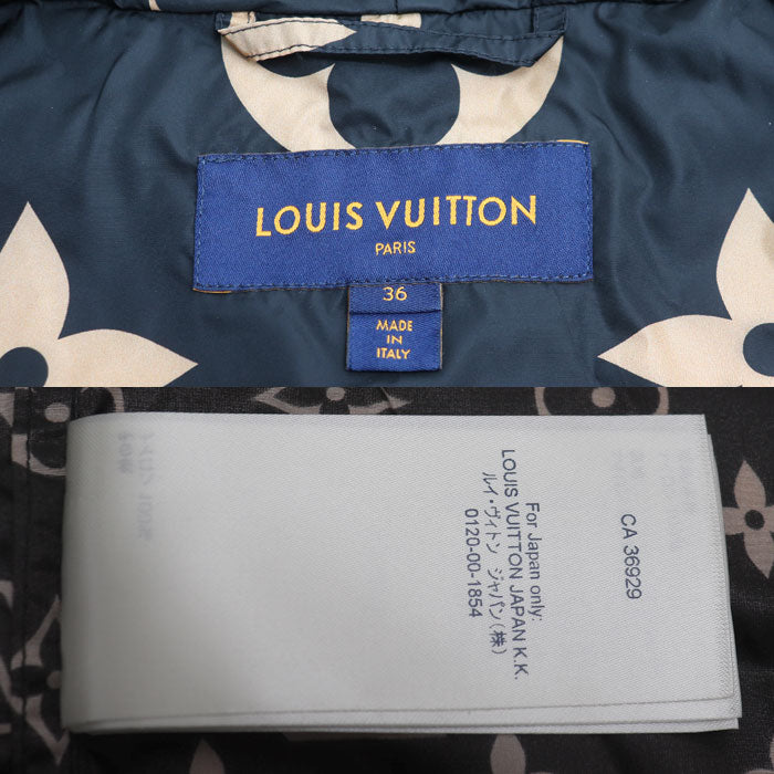 LOUIS VUITTON ルイ・ヴィトン ミックス モノグラム フーテッド ジャケット ナイロンジャケット ブラック RW212W FM7 FLOW23 36 レディース【中古】
