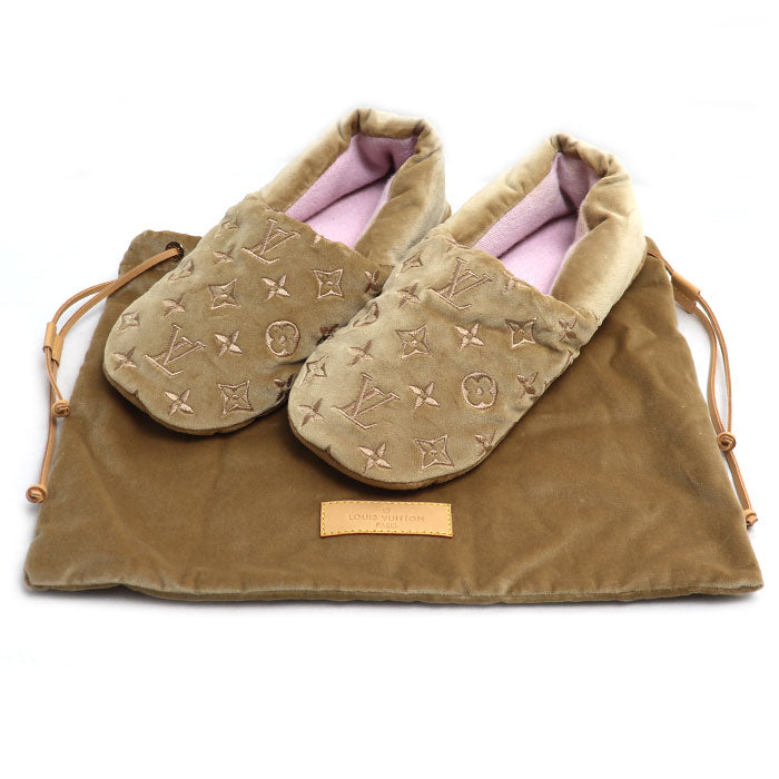 LOUIS VUITTON ルイ・ヴィトン ドリーミー ライン ルームシューズ ベージュ 38 スリッパ レディース【中古】