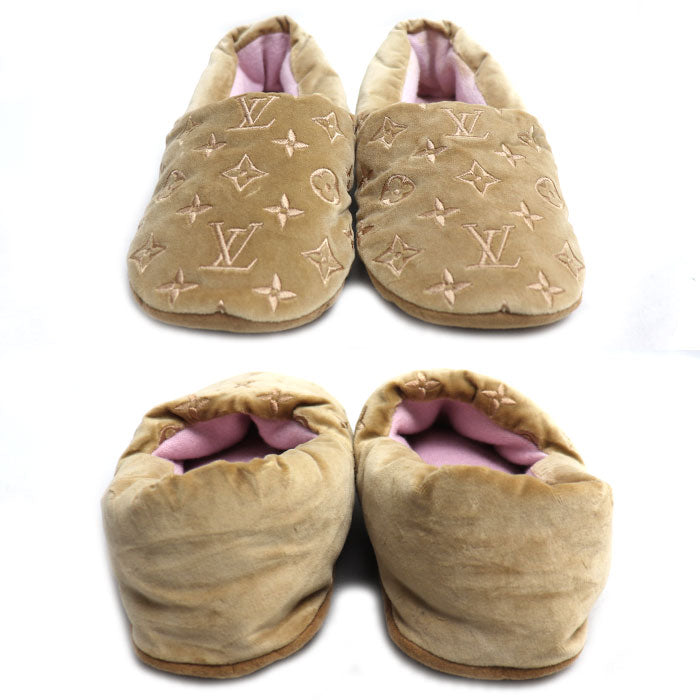 LOUIS VUITTON ルイ・ヴィトン ドリーミー ライン ルームシューズ ベージュ 38 スリッパ レディース【中古】