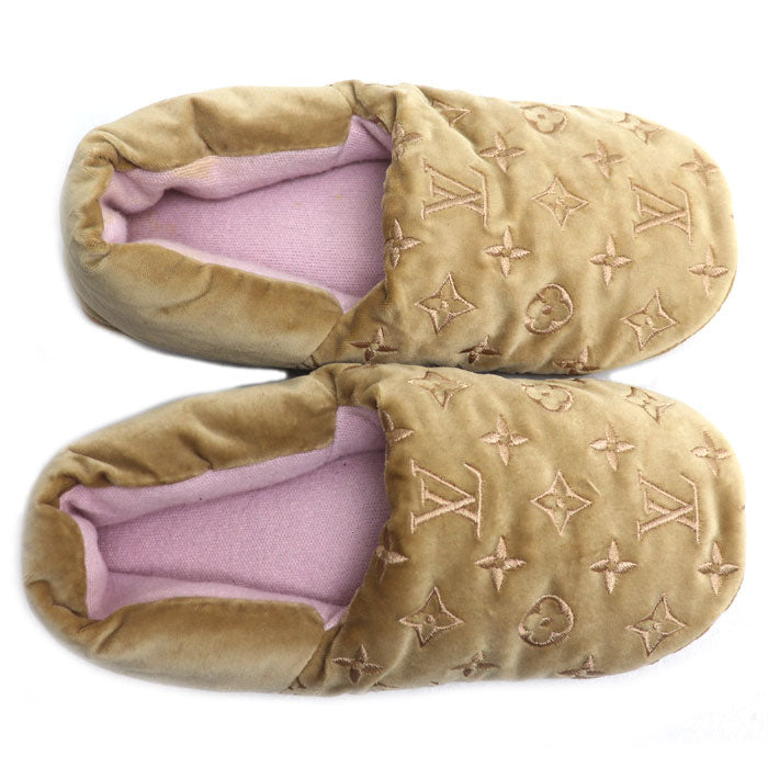 LOUIS VUITTON ルイ・ヴィトン ドリーミー ライン ルームシューズ ベージュ 38 スリッパ レディース【中古】