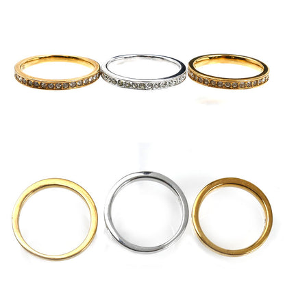 SWAROVSKI スワロフスキー クリスタル リング3本セット ハーフエタニティ リング・指輪 14号 レディース【中古】