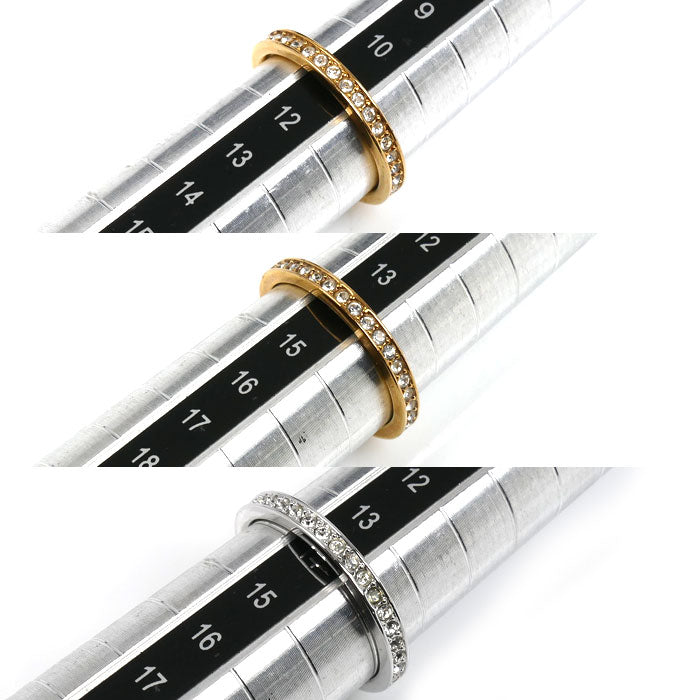 SWAROVSKI スワロフスキー クリスタル リング3本セット ハーフエタニティ リング・指輪 14号 レディース【中古】