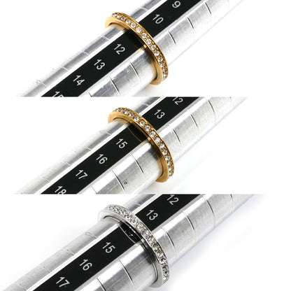 SWAROVSKI スワロフスキー クリスタル リング3本セット ハーフエタニティ リング・指輪 14号 レディース【中古】