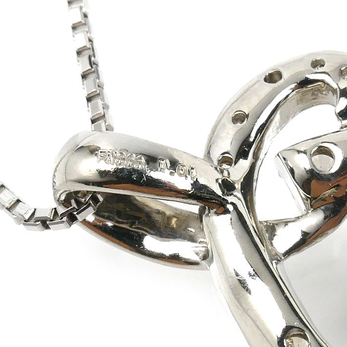 Pt1000プラチナ Pt850プラチナ ネックレス ダイヤモンド1.01ct 11.4g ～45cm フリーチェーン レディース【中古】