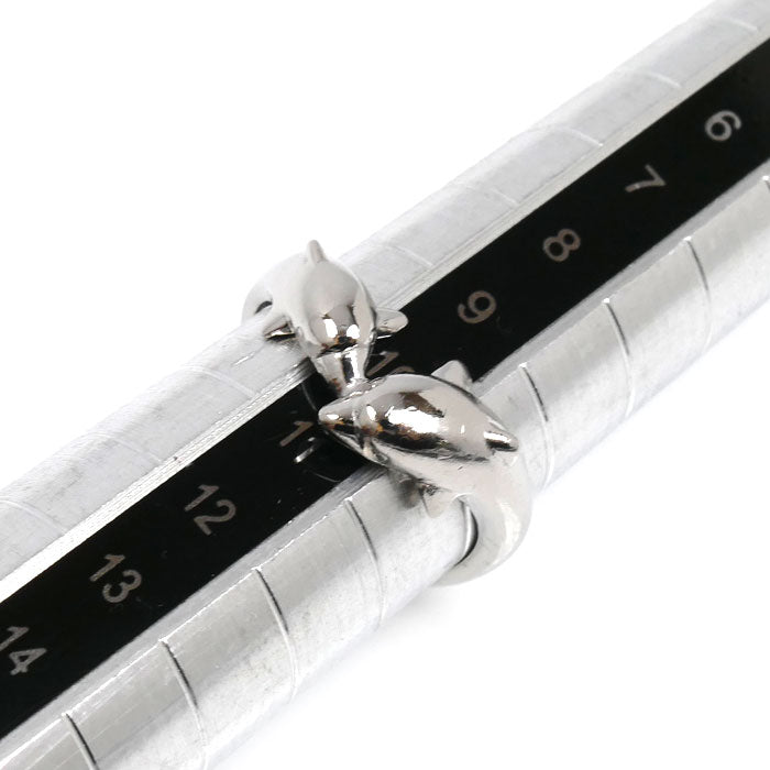 Pt900プラチナ イルカ リング・指輪 10号 3.0g レディース【中古】