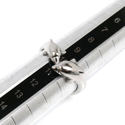 Pt900プラチナ イルカ リング・指輪 10号 3.0g レディース【中古】