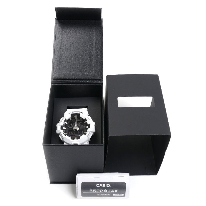 CASIO カシオ G-SHOCK 腕時計 電池式 ホワイト ブラック GA-700-7AJF メンズ【中古】【美品】