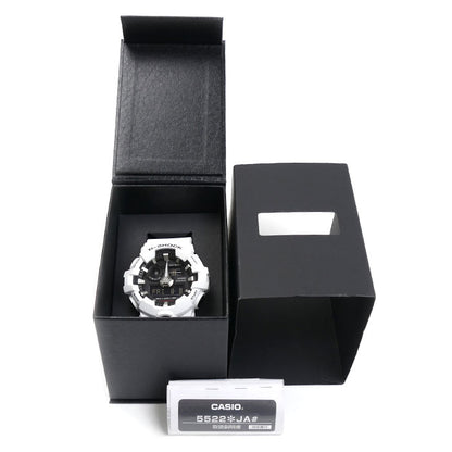 CASIO カシオ G-SHOCK 腕時計 電池式 ホワイト ブラック GA-700-7AJF メンズ【中古】【美品】