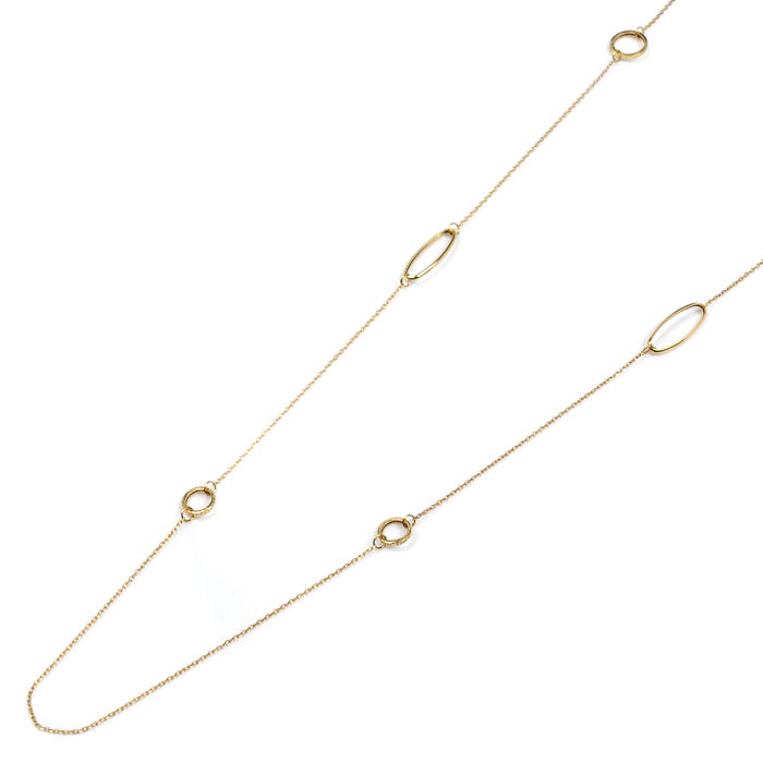 UNOAERRE ウノアエレ K18YG イエローゴールド ネックレス 3.0g 89cm ロング レディース【中古】