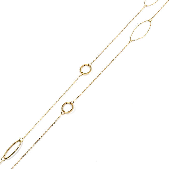 UNOAERRE ウノアエレ K18YG イエローゴールド ネックレス 3.0g 89cm ロング レディース【中古】