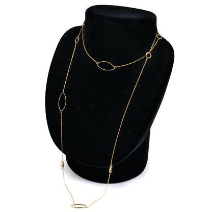 UNOAERRE ウノアエレ K18YG イエローゴールド ネックレス 3.0g 89cm ロング レディース【中古】