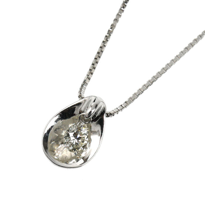 K18WG ホワイトゴールド ネックレス ダイヤモンド0.21ct 4.4g ～45cm フリーチェーン レディース【中古】【美品】