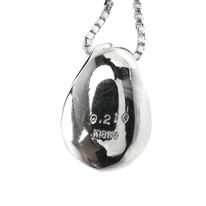 K18WG ホワイトゴールド ネックレス ダイヤモンド0.21ct 4.4g ～45cm フリーチェーン レディース【中古】【美品】