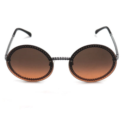 CHANEL シャネル チェーンフレーム サングラス ブラウン シルバー 4245 C.108/18 レディース 58□18 135 2N【中古】