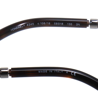 CHANEL シャネル チェーンフレーム サングラス ブラウン シルバー 4245 C.108/18 レディース 58□18 135 2N【中古】