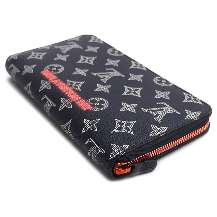 LOUIS VUITTON ルイ・ヴィトン ジッピーオーガナイザー 長財布 モノグラムインク ネイビー レッド M62931 CA2118 ユニセックス【中古】
