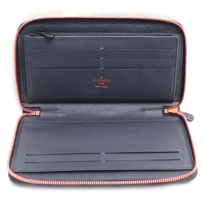 LOUIS VUITTON ルイ・ヴィトン ジッピーオーガナイザー 長財布 モノグラムインク ネイビー レッド M62931 CA2118 ユニセックス【中古】