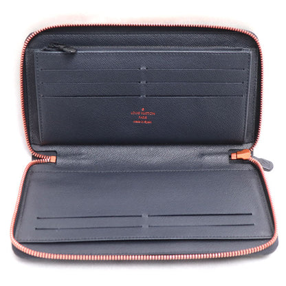 LOUIS VUITTON ルイ・ヴィトン ジッピーオーガナイザー 長財布 モノグラムインク ネイビー レッド M62931 CA2118 ユニセックス【中古】