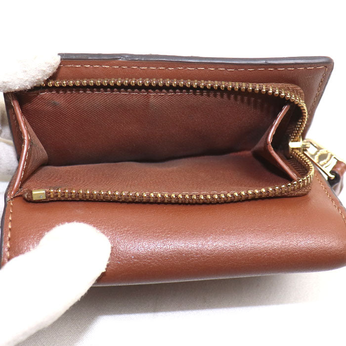 COACH コーチ マイクロウォレット シグネチャー 三つ折り財布 ブラウン CM761 レディース【中古】