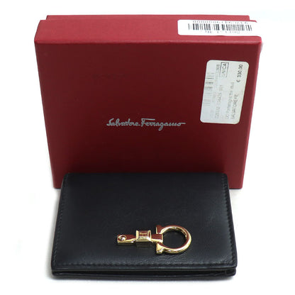 Salvatore Ferragamo サルヴァトーレフェラガモ ガンチーニ 二つ折り財布 ブラック 22E032 レディース【中古】